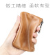 Shedun coin purse men and women genuine leather short cute mini compact simple ultra-thin wallet card coin bag black