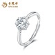 Lao Fengxiang PT950 platinum first encounter ring for women new platinum ring for marriage proposal and confession birthday gift for girlfriend and wife platinum first encounter ring about 2.2g brand gift box