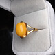 925 silver plated inlaid with natural amber chicken fat yellow beeswax women's ring, live new style, simple and fashionable, picture color