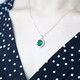 GEM STONE KING necklace for women 4.03 carat nano emerald pendant 925 silver colored treasure necklace Women's Day gift for mom