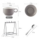 Maxcook ceramic cup, coffee cup, saucer, cup holder, 8-piece set, tea cup, water cup, mug, tea set, saucer with stand, European style set MCB055