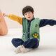 Wangwang team made great contributions to children's home clothes set coral velvet cardigan 2-piece set of boys' pajamas and baby girl's warm pajamas navy blue 120
