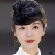 DING FEI enhances your temperament, double-layered yarn half-hat headband, hair accessory for women, fashionable to cover gray hair, stylish wide-brimmed headband, versatile style, double-layered bow organza half-hat, A13-304