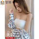 Min Ting Ice Silk Strapless Breast Wrapped Transvestite Supplies Tube Top Men's and Women's Cos Clothes Loli Bottom Breast Pad Large Size Black One Size