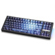ZH870 White Sketch Mechanical Keyboard Kabel Wireless Bluetooth Customized Boys and Girls Office E-Sports Mahjong Sound Mute Achse Stone Sound ZH870 Black Sea Moon Side Gravur Meteor Achse (Jungen erste Wahl Quick Trigger Game)