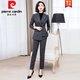 Pierre Cardin Gray Suit Suit Fashionable Professional Wear Temperament Goddess Model CEO Big Brand Noble Suit Two-piece Spring Autumn Winter Dark Gray Suit Thick L