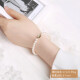 Jingrun Pearl Seashell G18K Gold Round Freshwater Pearl Bracelet 6-7mm18cm Golden Yellow Buckle Highlight Basic Bracelet Elastic Cord for Girlfriend, Best Friend, Lover's Birthday Gift