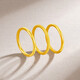 Saturday Fortune (ZLF) gold ring for men and women, solid gold stackable plain ring ring, single three lives and three generations, price Shamian No. 11-2.35g