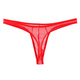 Ye Zimei men's sexy underwear ultra-thin fully transparent sexy underwear men's low-waist see-through mesh temptation U protruding hair thong men's T-pants 4126 red one size