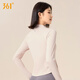 361 Fitness Sportswear Women's Long Sleeve T-Shirt Jacket Sports Top Pilates Training Running Outdoor Yoga Wear Soft Mist Powder L