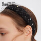 She s Qianzi mesh small fragrant style headband banquet party headband high-end hairpin hair accessories birthday gift for girlfriend black G0