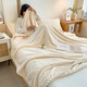 Yalu Milk Velvet Blanket Thickened Winter Office Nap Blanket Sofa Cover Blanket Air Conditioning Blanket Single Shawl Small Blanket Platinum-Cream White Category A Maternal and Infant Grade Double-sided Warm Velvet Thickened Warmth 120x200cm Sofa Blanket/shawl Blanket-can be spread or covered
