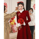 Lanka Roni Cheongsam Toast Wear Bride 2025 New Burgundy Winter Wedding Dress Women's Chinese Style Thick Style Engagement gs768 Burgundy Long Style M