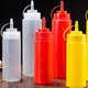 Zhuoyi undyed squeeze bottle food-grade squeeze bottle plastic salad bottle leak-proof jam bottle condiment bottle commercial ketchup bottle 800 ml (pack of three)
