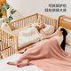 LINSY KIDS Lin's home crib spliced large bed all solid wood bed multi-functional removable baby bed LS535 crib (0.6*1.2) + mattress