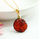 Tris raw amber pendant, water purification blood amber rose necklace, jewelry pendant, Valentine's Day gift for mom and wife, blood amber rose pendant (with silver chain)