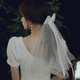 Dijing Proposal Proposal Bridal Veil Wedding Pearl Bow Super Fairyland Photo Props Anniversary Four-layer Butterfly Veil - Hair Comb Style 40CM