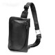 Kangaroo genuine leather men's waist bag mobile phone bag Korean style trendy first-layer cowhide chest bag multi-functional outdoor sports shoulder crossbody bag plain black Napa calfskin