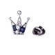 Timo Crown Collar Nadel Herrenbrosche Accessoires Anzug Kristall Brosche Zhang Songwen gleiche Kragen Nadel Hemd Pin Summer Gun Black Crown Tinte Blue Diamond plus Ersatzknopf B00-307