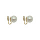 Japanese and Korean simple pearl small mosquito coil ear clips without piercing niche autumn and winter earrings women's ear jewelry earrings 12mm pair mosquito coil ear clips with soft cushions