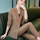 Zi Mei Qiao business wear women's suit spring, autumn and winter long-sleeved double-breasted suit slim fit Korean fashion casual suit camel (single suit) XL (recommended 110-120 Jin Jin equals 0.5 kg)