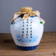 Xindeheng Jingdezhen Ceramic Wine Bottle Jar 5 Jin Jin equals 0.5 kg 10 Jin Jin equals 0.5 kg Wine jar wine jar liquor container sealed jar wine pot wine set blue and white flat lid bottle 1 Jin Jin equals 0.5 kg filled with lotus year and more than enough