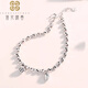 Falling Flowers and Crying Spring Platinum Transfer Beads Bracelet Women's PT950 Platinum Laser Garden Beads Two Worlds Happy Lotus Pendant Lotus Pendant Bracelet, Length 16+2cm