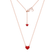 DR store quick delivery necklace pendant HEART series small red heart 18k gold carnelian set chain 18k gold *small quantity in stock