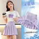 
Pitt Pitt girls skirt tennis skirt children summer skirt pants big children pleated skirt suit girl jk white sports short skirt 9889T shirt + 1566 pink short skirt [suit] 130 cm