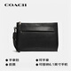 COACH brand direct supply men's medium clutch bag black leather F28614BLK