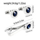 Yezhi cufflinks men's tie clip men's business formal shirt sleeve nails French high-end gift for father and boyfriend Klein blue cufflinks gift box with tie clip
