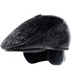 GLO-STORY peaked cap men's autumn and winter old man's hat imitation mink fur beret forward middle-aged and elderly hat MMZ934088