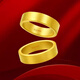 Chenru au999 pure gold-wrapped silver ring gold color Fuhui couple ring for girlfriend birthday Chinese Valentine's Day gift No. 8