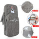 Mudingding mobile phone bag arm bag outdoor sports arm bag nylon waterproof running wrist bag men and women fashion armband large capacity arm bag EKG - gray