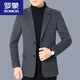 
ROMON Spring and Autumn Woolen Casual Suit Men's Middle-aged Spring and Autumn Woolen Blazer Dad Single Thickened Top 82020 Gray M 170