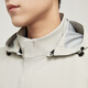 YOUNGOR windbreaker men's stand-up collar hooded removable long single windbreaker cotton durable, comfortable and breathable new product beige gray 2XL 185/104A