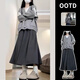 Jin Jin is equal to 0.5 kg. Mu gray glutinous rice half-length skirt for women. High-waisted A-line slim umbrella skirt. Mid-length knitted fashionable and versatile autumn and winter new style. Gray glutinous rice skirt L. Recommended 100-120 Jin. Jin is equal to about 0.5 kg.