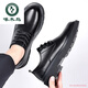 Woodpecker men's shoes winter genuine leather business formal leather shoes men's casual shoes British velvet warm thick-soled big-toe shoes black 762 four seasons 41