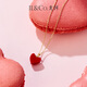 IL&CO Youke 18K gold small red heart necklace women's love set clavicle chain for girlfriend's birthday and Valentine's Day gift small red heart necklace