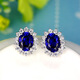 Feiyu S925 silver jewelry sapphire earrings for women simple temperament earrings crystal tourmaline tanzanite fashion earrings blue earrings/pair