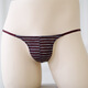 Xinhuang thin strap thong men's one-thread solid color sexy pure cotton breathable underwear low waist seamless hot temptation T pants striped wine red XL (130-140Jin Jin equals 0.5 kg)