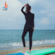 Sanqi swimsuit women's split hot spring conservative long-sleeved trousers three-piece diving suit swimsuit 21007 black L size