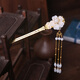 Ancient style hairpin headdress, classical Hanfu, tassel hairpin, ancient costume, daily performance hairpin, fairy fresh accessories, single white bead hairpin