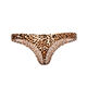 Magnificent Men's Leopard Print Sexy Underwear T-Pants with Exciting Pouch T-Pants Narrow Brim Sexy Men's T-Pants Brown M