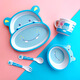 Babybird New Children's TableWares Set 5-teilig kreatives umweltfreundliches Bambusfaser Bambuspulver Baby Plaid Teller Kindermahlzeit Schüssel Löffel