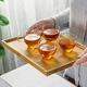 Yaji petty bourgeoisie tea cup 100ml transparent resistant belt handle glass tea cup Kung Fu tea set accessories