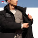 FILA Down Jacket Men's Winter Warm Hooded Sports Casual Long Sleeve Thickened Jacket Cardigan Men's Top True Black-BK XL 180/100A