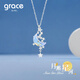 Grace Girl Moon Splashing Galaxy Necklace Women's High-end Light Luxury Pendant Temperament Clavicle Chain as a Valentine's Day Birthday Gift for Girlfriend Moon Splashing Galaxy Necklace-Local Warehouse