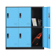 Rockefeller employee locker, iron cabinet, steel cabinet, color schoolbag locker with lock, dormitory cabinet, 6-door locker* sky blue