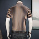 Caizi Yijia striped shirt men's short-sleeved stretch cotton summer slim half-sleeved clothes trendy men's business casual shirt men yellow stripes 5008D 42